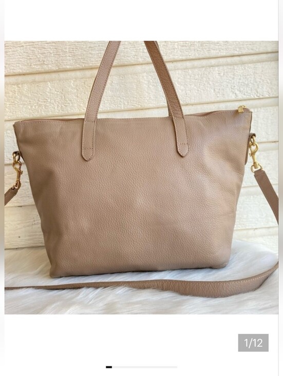 Cuyana Handbags - Cuyana Easy System Double Strap Laptop Tote Tan Crossbody